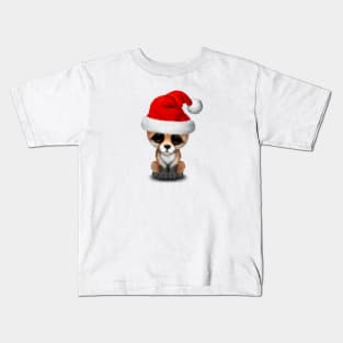 Baby Fox Wearing a Santa Hat Kids T-Shirt